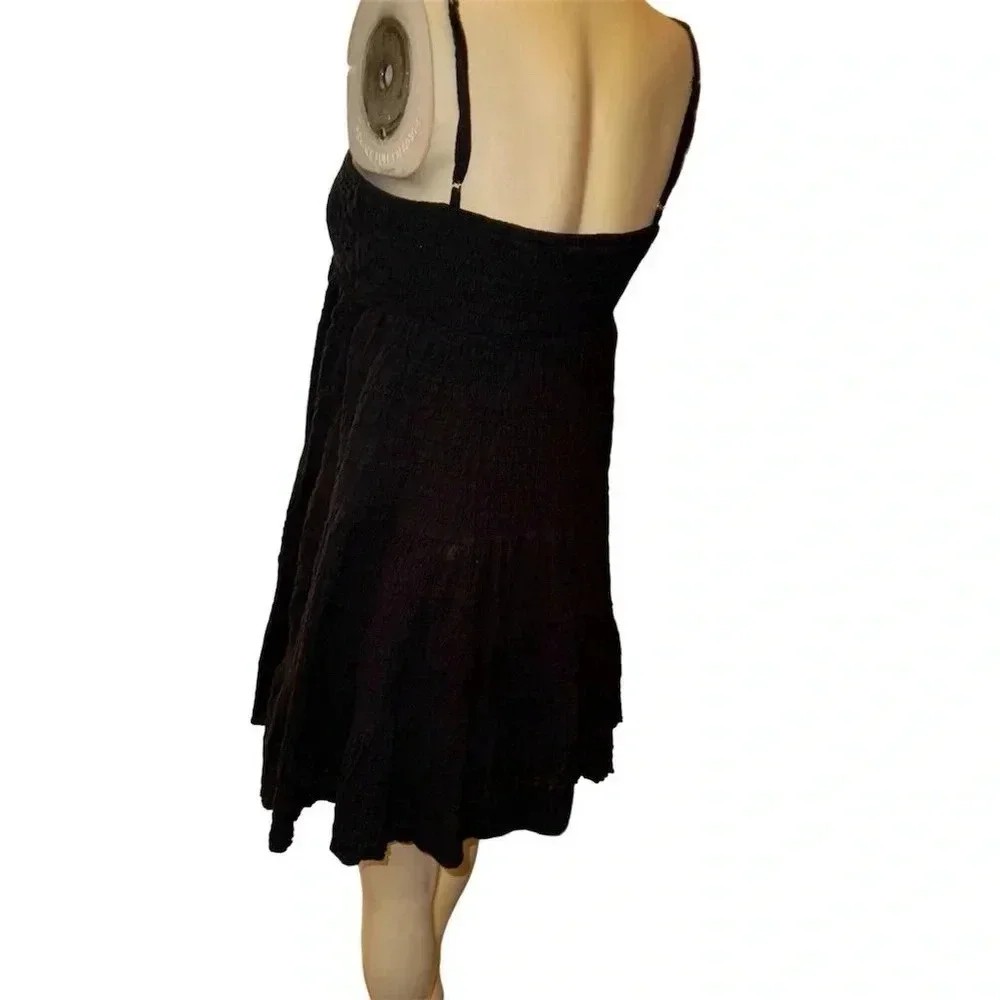 black dress with open back Jenna Long Sleeve Cotton Mini gradhim24 Size:2x 18/20 It features a scooped Asymmetrical Blue Corset Dress